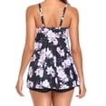 thumbnail image 5 of Woshilaocai Women Casual Summer Separate Swimsuit Floral Print Padded Tankini Swim Shorts Two Pieces Set, 5 of 6