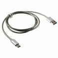 thumbnail image 2 of 3ft Metal USB Cable for Motorola Moto G Pure - Type-C Charger Cord Power Wire USB-C Fast Charge Sync Silver A2Q Compatible With Motorola Moto G Pure Phone, 2 of 6