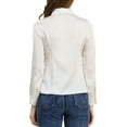 thumbnail image 3 of INSPIRE CHIC Women's Button Down Shirt Tie Neck Satin Blouse Business Casual Tops S white, 3 of 6