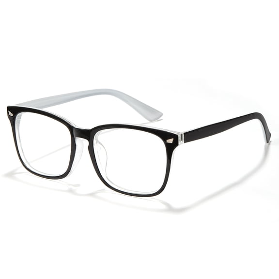 Cyxus Blue Light Glasses for Men Women Lightweight Square Frame Computer Gaming Glasses Relieve Digital Headache Eye Strain（Outer Black&Inner Crystal）