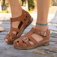 thumbnail image 3 of Wedges Sandals for Women Comfy Lightweight on Low Heels Womens Slippers Size 8 Platform Ankle Strap Summer Dress Shoes, 3 of 9