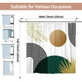 thumbnail image 5 of Boho Green Mid Century Shower Curtain Abstract Neutral Simple Leaf Shower Curtains for Bathroom Decor 72W x 72 L Inches Sun Arch Curve Modern Minimalist Waterproof Fabric Shower Curtains, 5 of 6