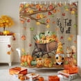 thumbnail image 3 of Shower Curtain 66"W x 72"L It's Fall Y'all Thanksgiving Pumpkins Maple Leaves Fabric Shower Curtains Set with Hooks Water Repellent Bathroom Curtains Machine Washable Bathroom Accessories, 3 of 6