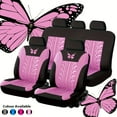 thumbnail image 5 of Car Seat Cover Full Set, Red Universal Butterfly Pattern Embroidery Auto Seat Cover Set, 5 of 5