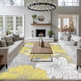 thumbnail image 3 of Yellow White Floral Area Rugs 5'x7', Washable Small Throw Rugs for Laundry Room Playroom, Farmhouse Flowers Spring Grey Indoor Outdoor Rug Non-Slip Low Pile Carpet Runner Reversible Floor Mats, 3 of 8