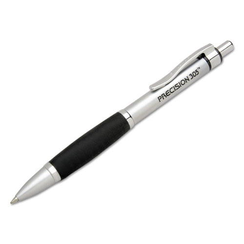 Metal Barrel Ballpoint Pen w/ White rubber grip New 