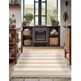 thumbnail image 5 of Unique Loom Chindi Rag Collection Area Rug - Striped (9' x 12' 2" Rectangle Beige/Ivory), 5 of 7