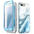 thumbnail image 1 of IBAOLE Cosmo Étui Pare-Chocs Transparent Pailleté pour iPhone 8 Plus/iPhone 7 Plus, MarbleBlue, 1 of 6