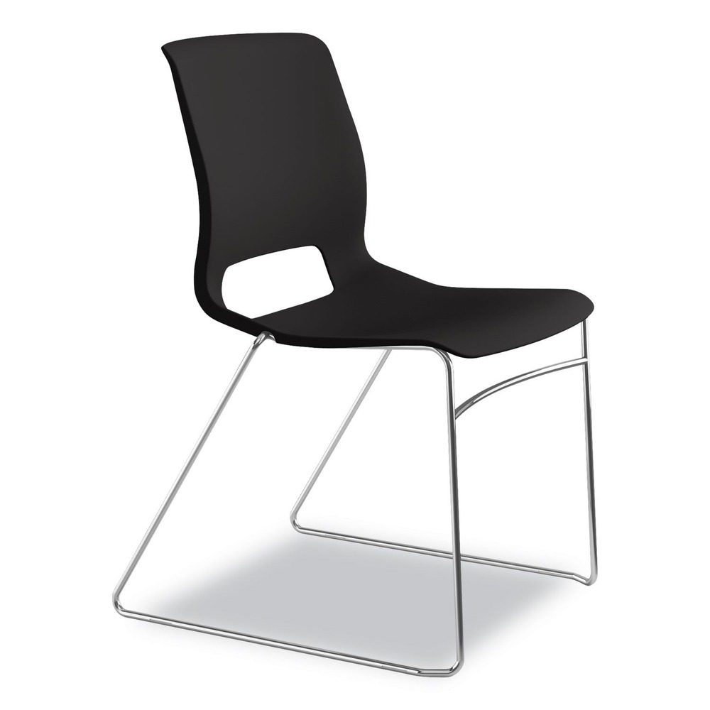 HON - HMS1.N.ON.Y - Motivate High-Density Stacking Chair, Onyx/Black, Base: Chrome, 4/CT - image 2 of 11