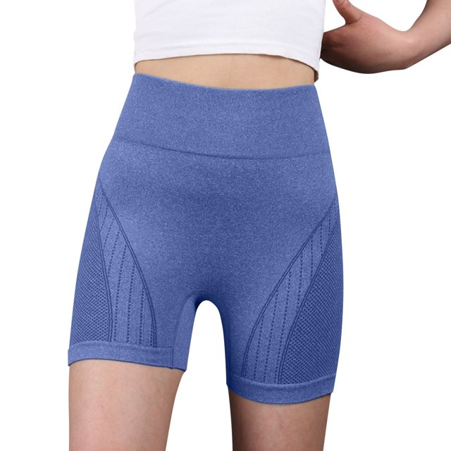 Gibobby Shorts Mujer Pantalones de yoga de cadera de melocotón para mujer Fitness Elástico Transpirable Levantamiento de cadera Deportes casuales Pantalones de fitness para co(Azul, M)