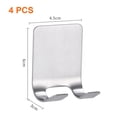 thumbnail image 2 of Set of 4 bathroom hooks, self-adhesive, brushed stainless steel, 2 of 5