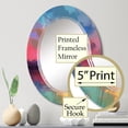 thumbnail image 3 of Designart "Serenity in the Harbor II" Coastal Round Wall Mirror - Nautical & Coastal Oval Printed Decorative Oversized Mirror - Multiple Color Options, 3 of 4