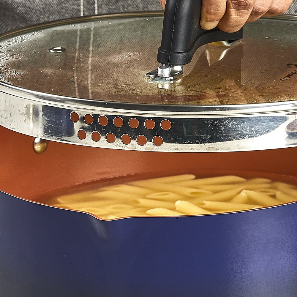 Copper Chef Quick-Cook 16-Piece Pan Set with CeramiTech Navy