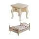 thumbnail image 1 of Mini cama doble,Mini cama doble para casa de muñecas a escala 1:12,Casa de muñecas Mini Muebles Dormitorio Micro Escena,Juguete para niños con cama doble en miniatura floral de madera,1/12, 1 of 9