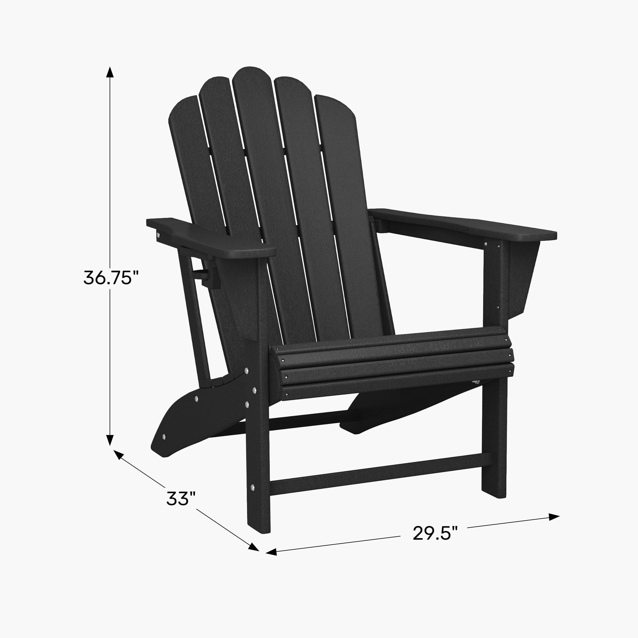 WestinTrends Highland Outdoor Patio HDPE Adirondack Chair With Cup Holder, Dark Green