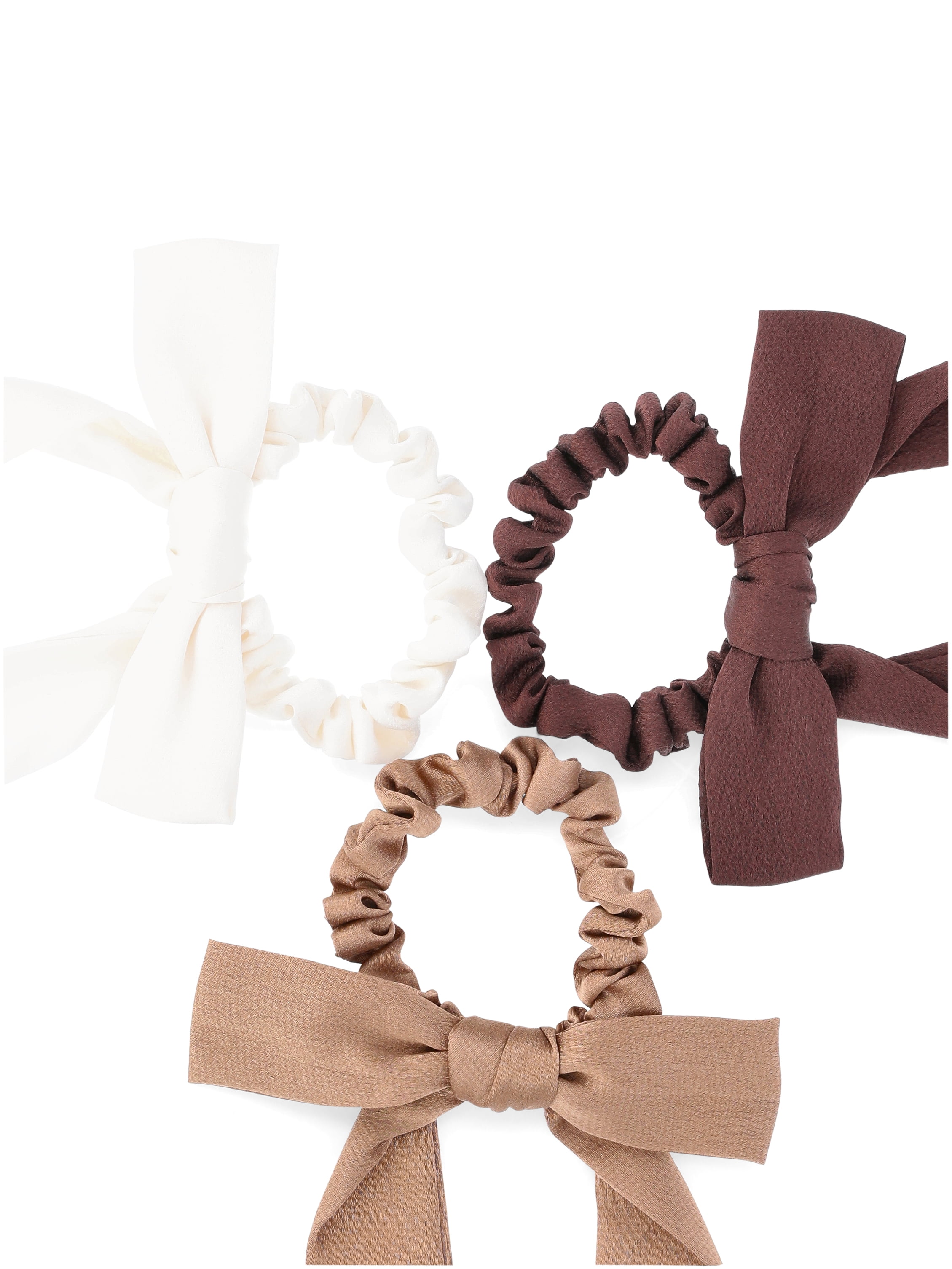 Time and Tru Women's Long Bow Ties, Tan