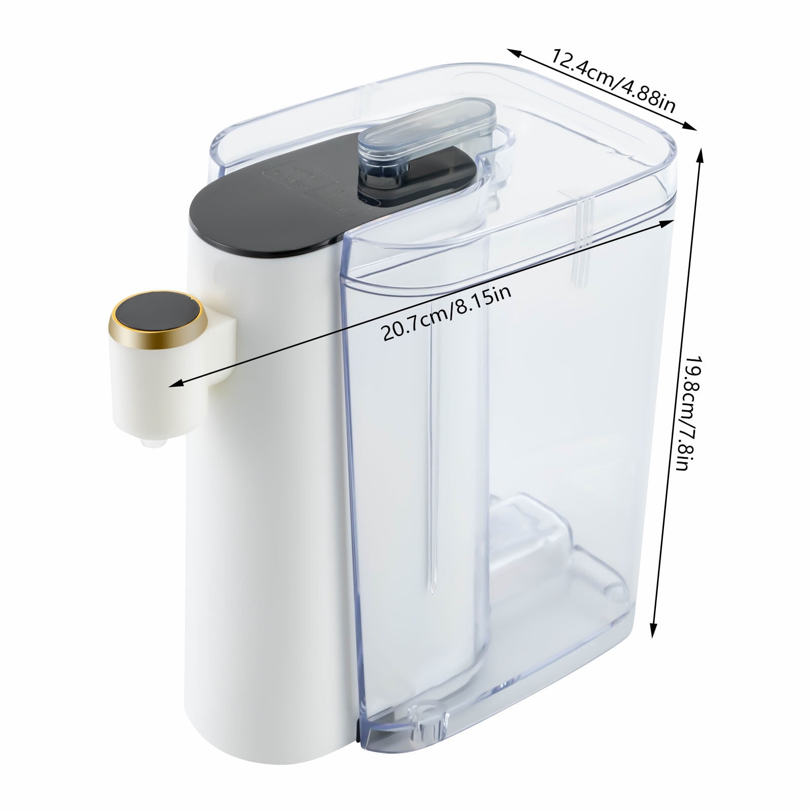 1200ml Cold and Hot Water Dispenser Top Loading Small Water Cooler Dispenser White 110V 1500W 8.15*4.88*7.8 in for A Kitchen, Bedroom, Office, Hall