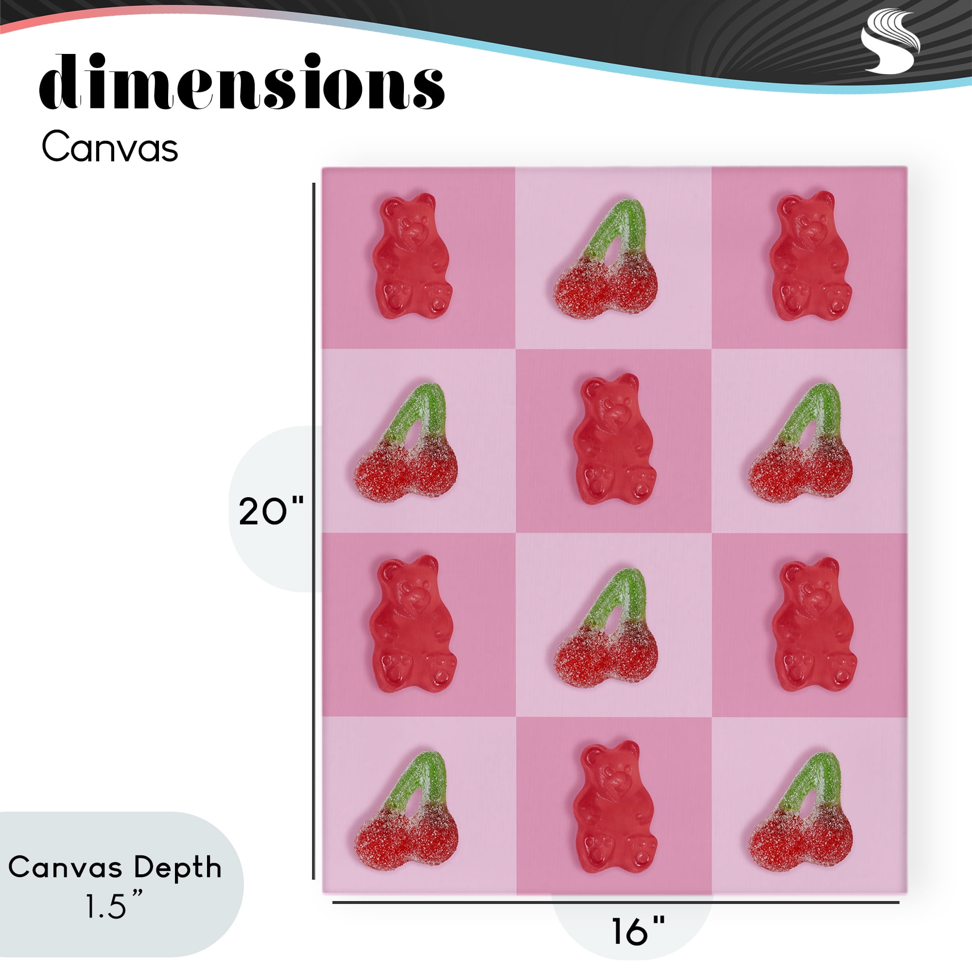 Stupell Industries Gummy Bears and Cherries Grid Canvas Wall Art, design by LISH Creative