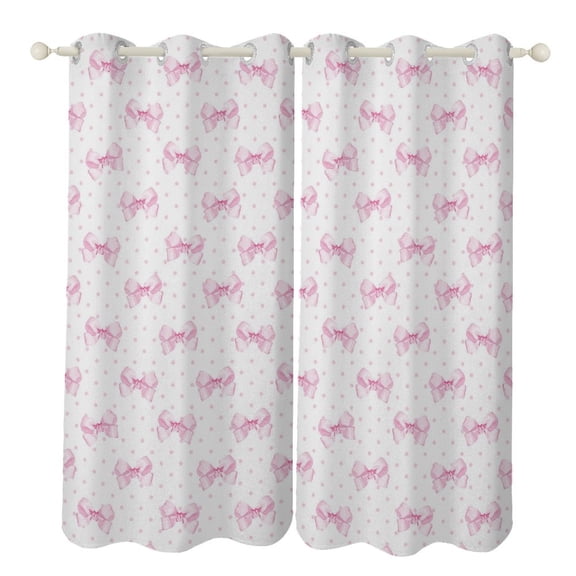 Princess Cute Bow 2 Panels Curtains for Bedroom Living Room Drapes Kitchen Window Curtain Home Decor