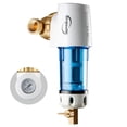 thumbnail image 1 of iSpring WSP50GR Filtro de Agua para Sedimentos Reutilizable, 50 Micrones, con Raspador Integrado en la Carcasa, Cabezal Giratorio 360° y Manómetro de Presión, Azul, 1 of 8
