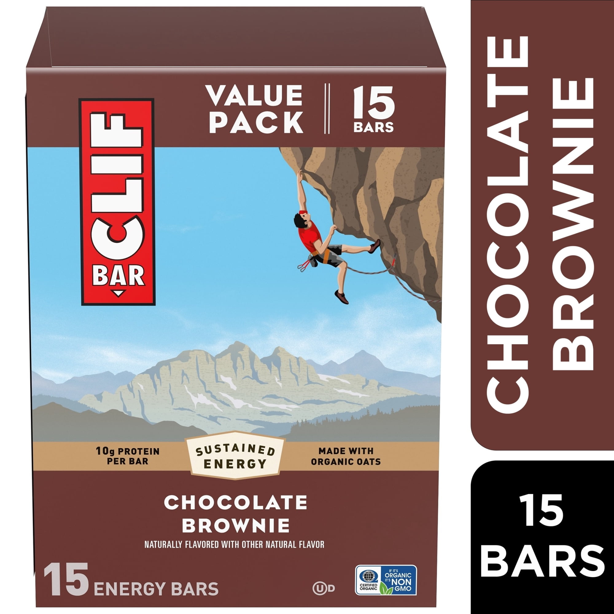 CLIF BAR Energy Protein Bars, Chocolate Brownie, 15ct