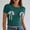 #Green, variant on DPTALR Women's Solid Color Bow Detail Round Neck Casual Short Sleeve T-Shirt,Pink,Size L,Women's Plus ,Young Adult Tops