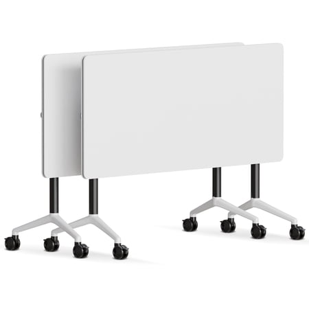 Folding Conference Room Tables Mobile Training Table with Wheels Rectangular Large Business Seminar Furniture Tables for Office Meeting Room School Wooden