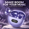 thumbnail image 2 of Bloydek Wireless Earbuds,Open Ear Clip On Earbuds, Bluetooth 5.4 Wireless Sports Earbuds for Running Workout, IPX5 Waterproof, LED Power Display, 8H Playtime, Purple, 2 of 6