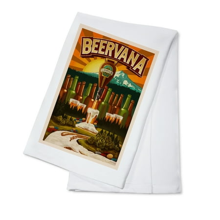 

Corvallis Oregon - Beervana Tap - Lantern Press Poster (100% Cotton Kitchen Towel)
