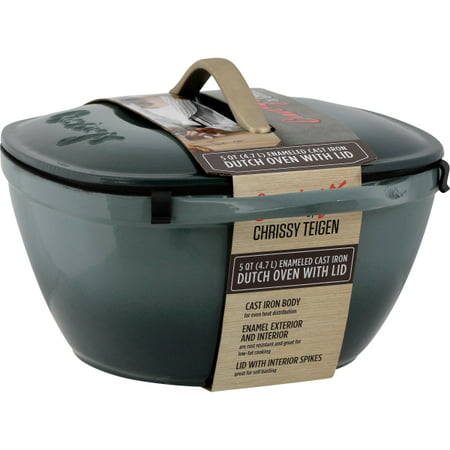 Cravings by Chrissy Teigen 5qt Cast Iron Enameled Dutch Oven with Lid, Green