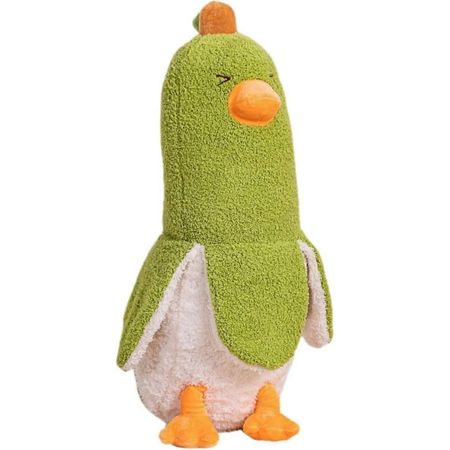 Peluche de pato plátano, lindo peluche, almohada de peluche para abrazar, peluche de pato para niñas y niños, verde, 49 cm