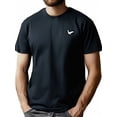 thumbnail image 1 of 1 Pce T-Shirt de Sport Décontracté pour Hommes avec Imprimé Géométrique Aigle, Col Rond, Tissu en Polyester Tricoté, Légèrement Extensible, Coupe Régulière pour l'Été - Haut de Golf et de Course à la Mode pour Adulte, Homme, Femme, Adolescent, 1 of 7