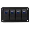 thumbnail image 3 of Interruptor basculante de 4 bandas diseño reforzado antideslumbrante IP65 impermeable LED retroiluminado en azul uso seguro panel de interruptor de encendido y apagado para ANGGREK Otros, 3 of 8