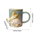 thumbnail image 6 of Easter Bunny Design Ceramic Coffee Mug, Handmade Stylish Tea Cup, Elegant Water Cup for Office and Home Kitchen Use, Perfect Festive Gift for Holiday Celebrations and Daily Beverage, Blue, 6 of 6