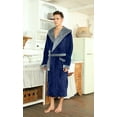 thumbnail image 6 of U2SKIIN Mens Fleece Robe with Hood, Mid Length Plush Shawl Collar Two Tone Bathrobe,(Navy/Light Grey, S/M）, 6 of 6