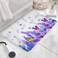 thumbnail image 3 of White Purple Butterfly Flower Flannel Non Slip Door Rugs,Washable Door Mats Indoor,Decorative Door Mats,Dirt-Resistant and Absorbent Doormat for Entrance,Bedroom,Kitchen,Bathroom,23.5"x16", 3 of 5