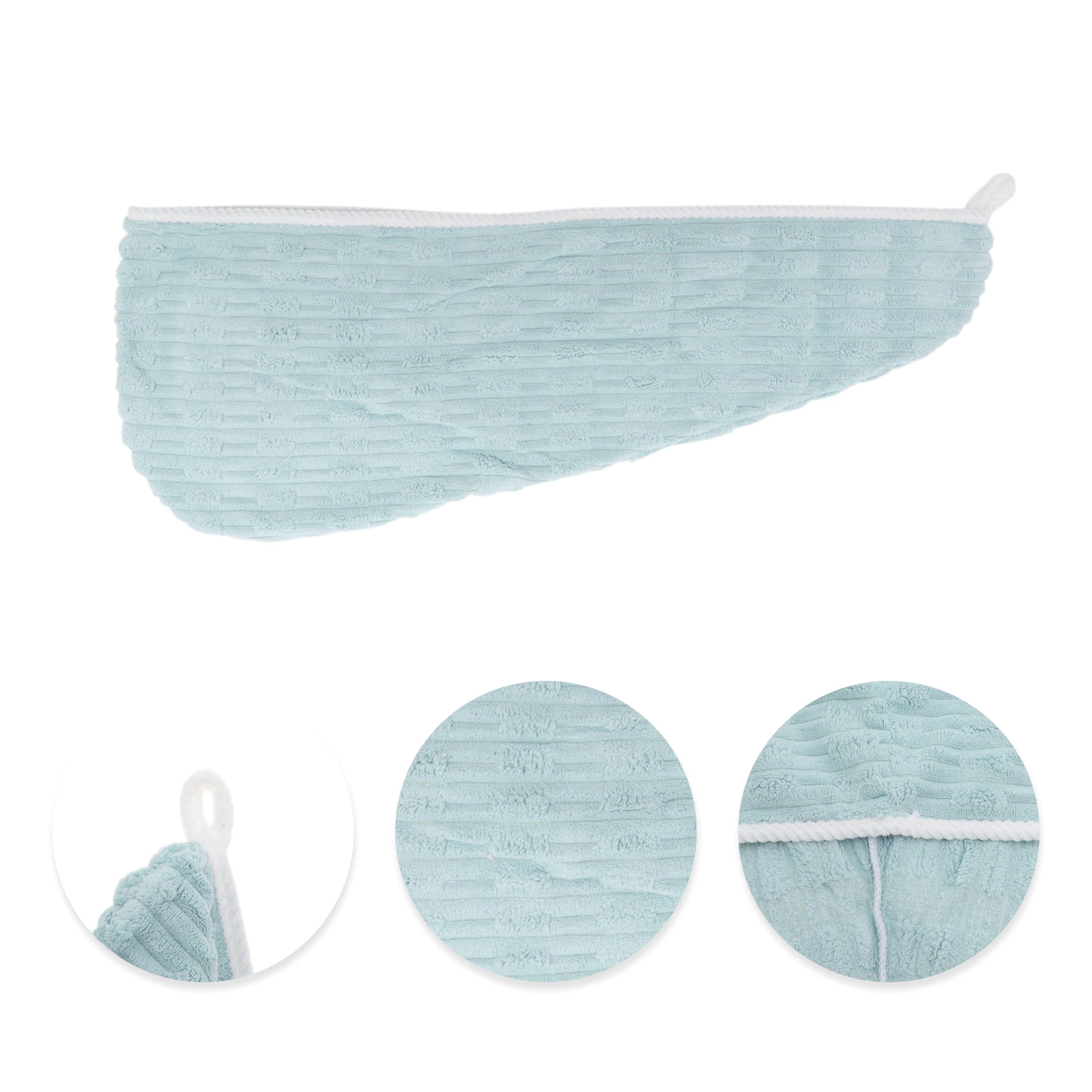 Unique Bargains 1pc Classic Water-absorbent Coral Fleece Hair Towel 24.02"x 9.65" Blue