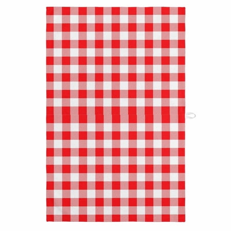 Red White Plaid 1 Pack Kitchen Towel Water Absorbent Dish Towel Modern Farmhouse Buffalo Check Gingham Decorative Hand Towels - Quick Drying Cloth for Cooking Baking 18x28 Inch