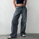 thumbnail image 2 of Vaqueros holgados de talle bajo para mujer - Pantalones vaqueros elásticos rectos y anchos de corte holgado estilo boyfriend, 2 of 6
