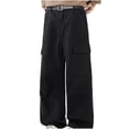 thumbnail image 2 of Baggy Cargo Pants Men Wide Leg Multi Pockets Soft Cargo Pants Durable Breathable Work Pants Casual Outdoor Work Streetwear Outfits Wear, 2 of 7