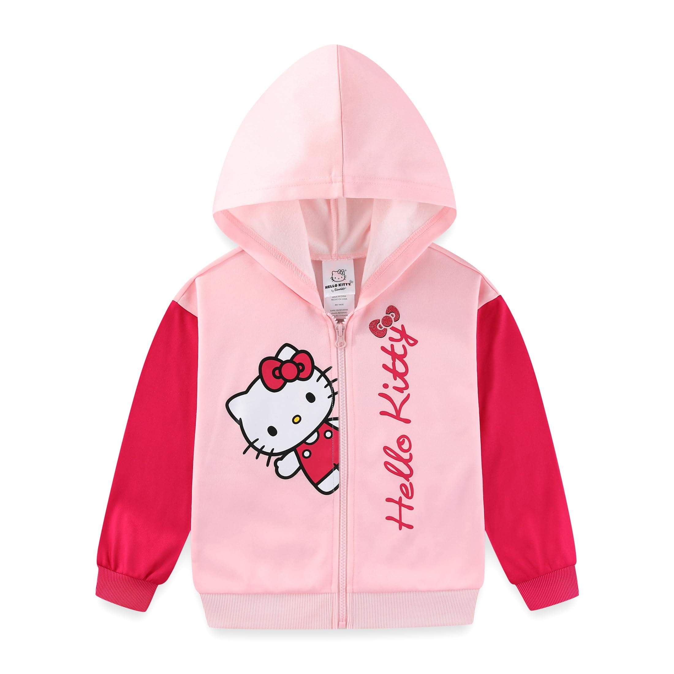 Hello Kitty Sanrio Full Zip Up Hoodie (Girls), Sizes 3T-12
