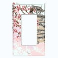 thumbnail image 5 of Metal Light Switch Plate Cover Japanese Pink Sakura Flower House Brown FLW127, 5 of 13