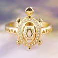thumbnail image 6 of Geometric Copper Turtle Ring Gold Plated Zircon Gems Couple Ring Wedding Ring Electroplated Fashion Jewelry Up, 6 of 8