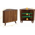 thumbnail image 1 of Historyli Acekid - Armario esquinero de 3 niveles con estante ajustable,mesa esquinera industrial de madera con puertas,mesa auxiliar triangular para cocina,color marrón, 1 of 2