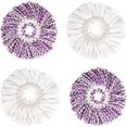 thumbnail image 5 of 4 Pieces Spin Mop Head Mop Head Mop Heads Microfiber Replacement Mop Head Replacement Mop Head for Spin Mop White and Purple, 5 of 5