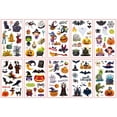thumbnail image 1 of 10 Sheets  Temporary  for Kids  Pumpkin Witch Ghost Spider Web Bat Temporary  Sticker for Children, 1 of 8