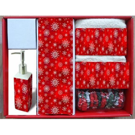Holiday Snow 16 Piece Holiday Print Bath Set Includes 70 X72