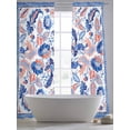 thumbnail image 4 of Blue Red Ethnic Sheer Curtains 96 Inch Length 2 Panels Set, Boho Modern Geometric Abstract Art Voile Window Treatment Semi Sheer Long Curtains Drapes for Bedroom/Living Room/Kitchen 52"x96"x2, 4 of 7