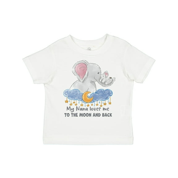 Inktastic My Nana Loves Me to the Moon and Back Elephant Family Boys or Girls Toddler T-Shirt
