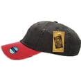 thumbnail image 2 of Black-Maroon Pigment Vintage Washed Cotton Dad Hat Baseball Cap Polo Style, 2 of 2